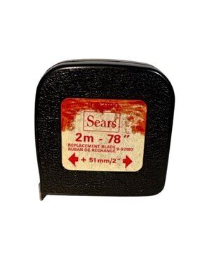Sears Measuring Tape 2m/78" Black With Metric & Imperial Scales Vintage